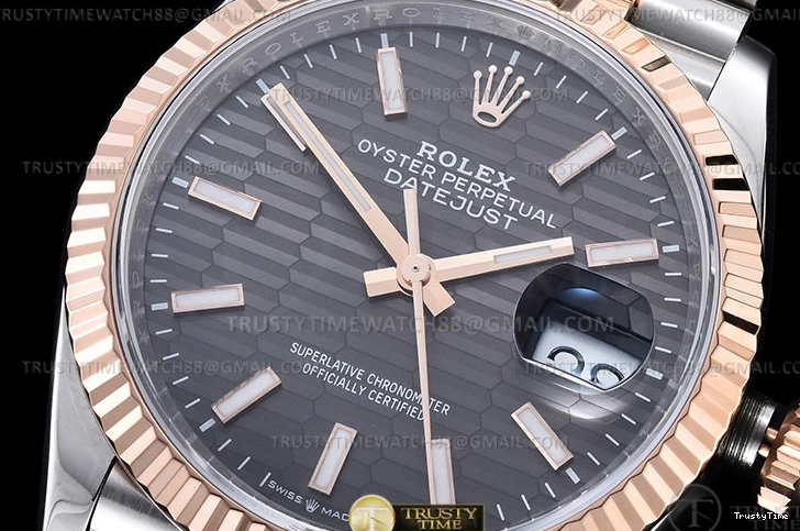 0227 Upgraded RDJ0454B – DJ 36mm Jub Flt 904L RG SS P-Grey Stk VSF VS 780